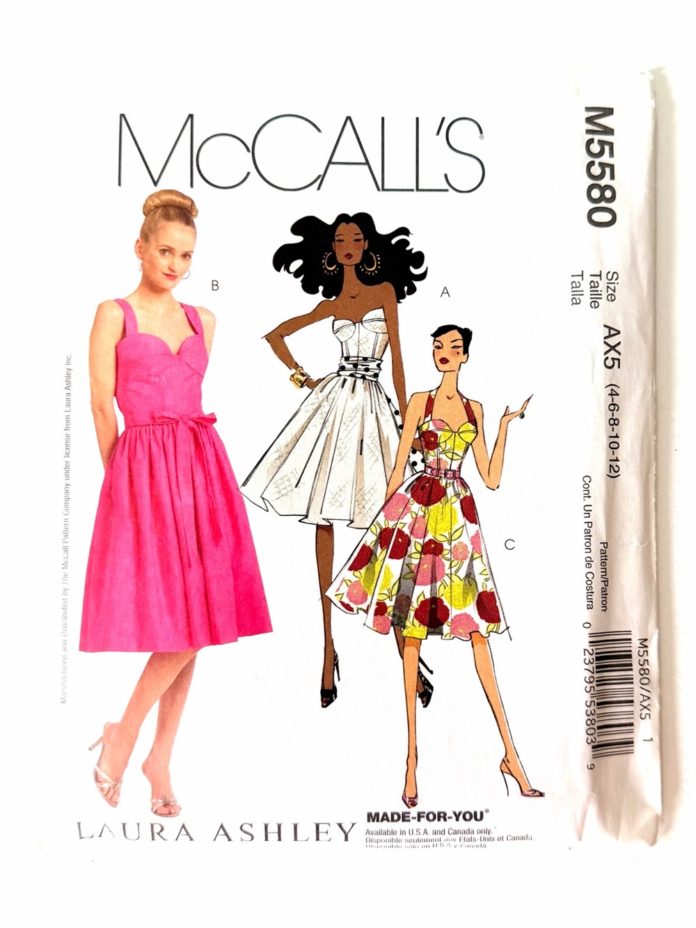 Retro 1950 fit,n flair bustier bodice dress with full skirt pattern  sizes 4- 12